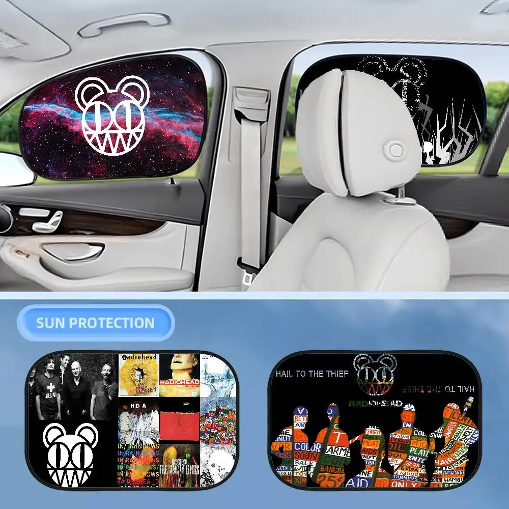 

Radioheads Music Art 1PCS Window Sunshade Cover For Kids Universal Car Foldable Car Sun Shade Cover UV Protect Curtain Side
