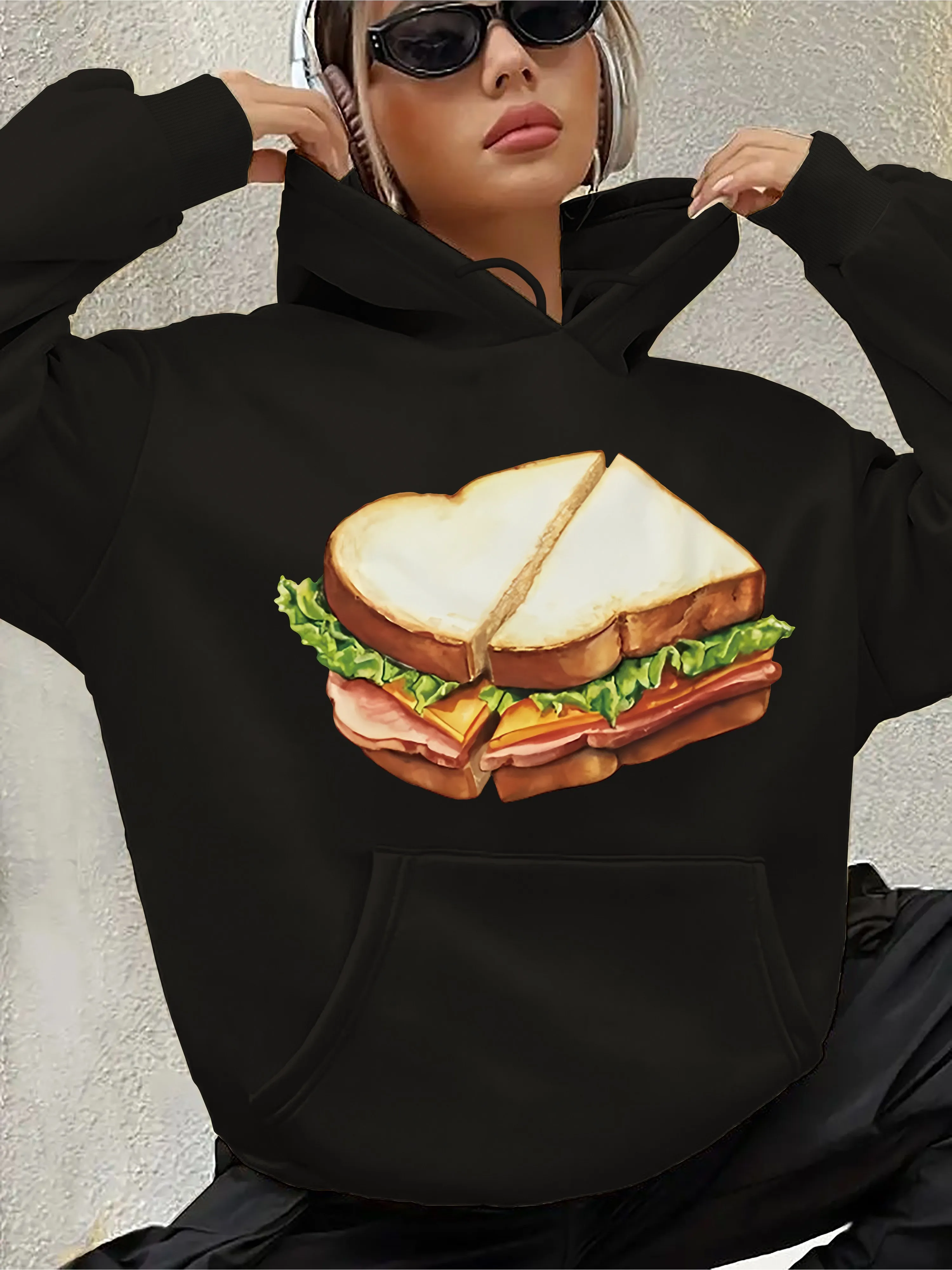 

Sandwich Graphic Printing Autumn and Winter Pure Cotton Men's and Women's Hoodies Casual Outdoor Street Sports Training Brand