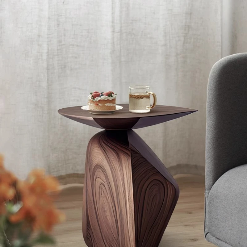 

Medieval art design creative solid wood edge few living room sofa small coffee table wabi-**** wind bedroom bedside corner table