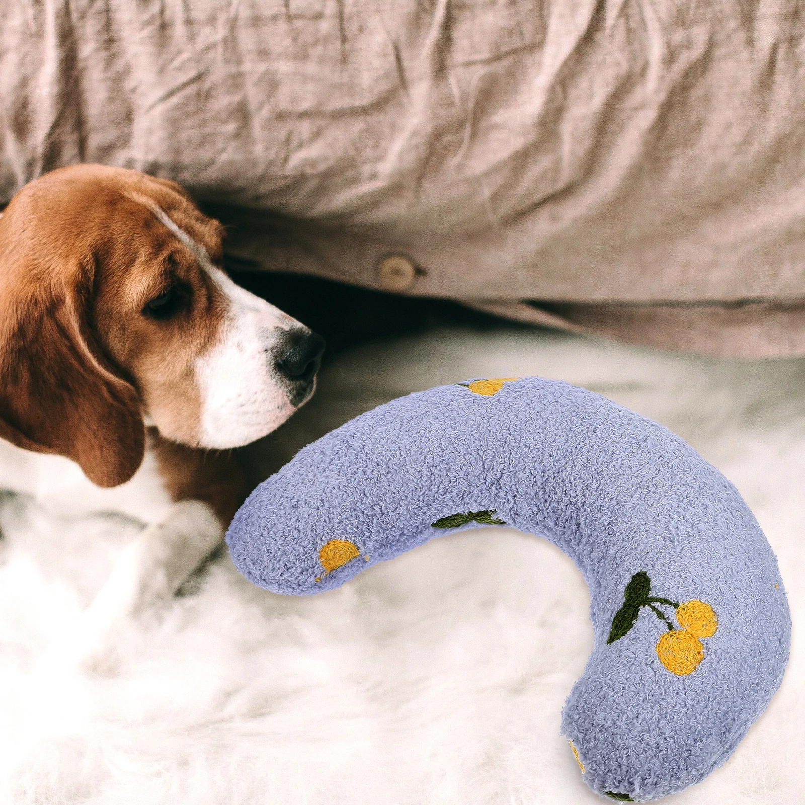 

U Shaped for Cats Dogs Pink Soft Cozy Breathable Material Neck Protective Deep Pillow Portable Easy