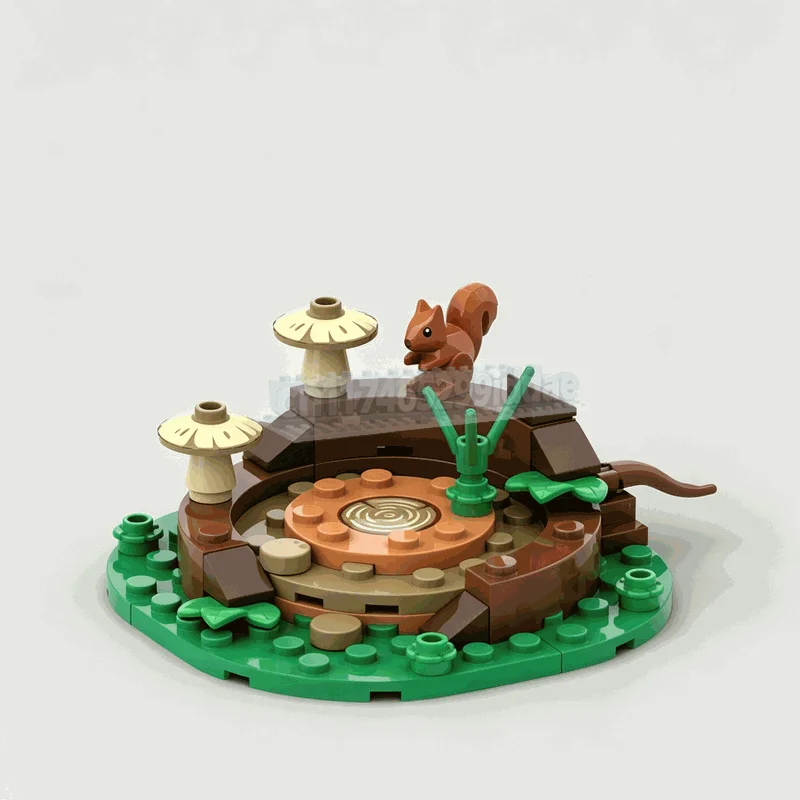 NEW 41PCS Big Tree Stump Forest MOC Nature Scene Model Building Blocks DIY Creative Assembly Custom Puzzle Educational Toy Gift