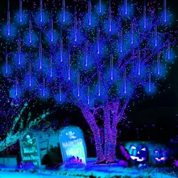 Fairy Light LED Meteor Shower Light Christmas Decoration 30/50cm 8 Tubes EU/US Plug Holiday String Wedding Decor Garden Light