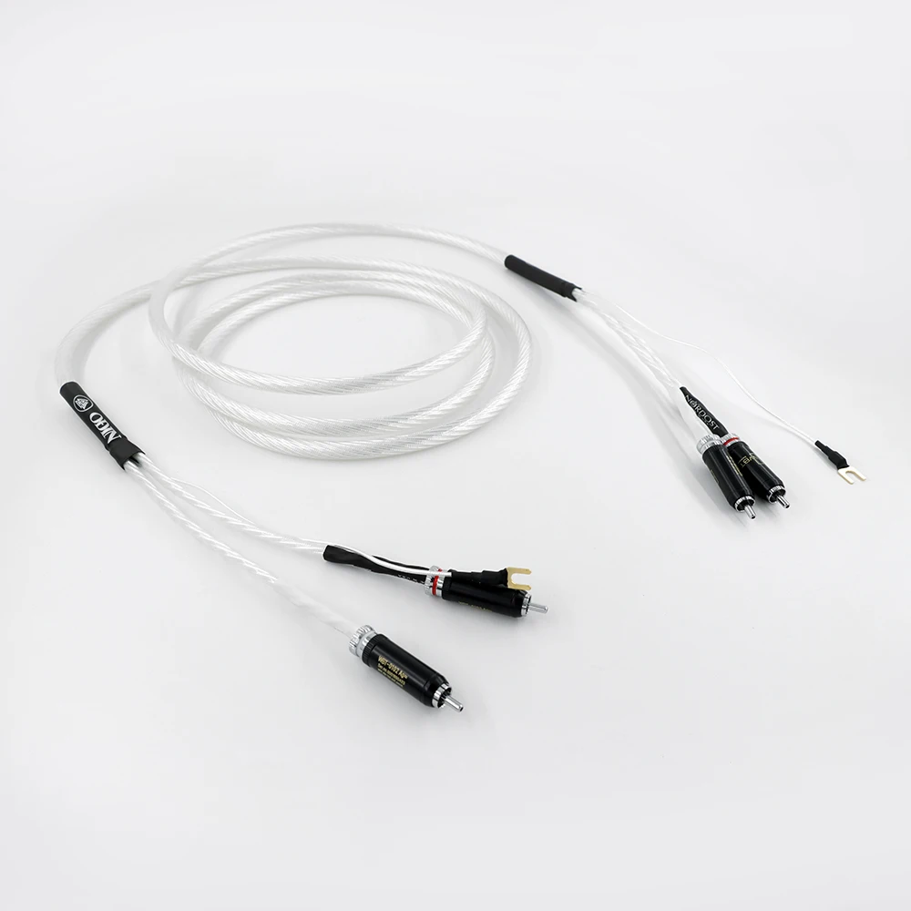 

Посеребренный фонокорпусный кабель RCA Кабель фонокорректора с заземляющим проводом