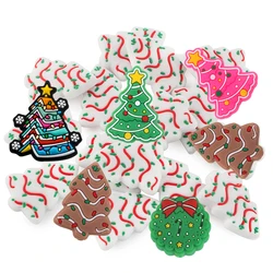 10Pcs/Lot New Christmas Tree Silicone Focal Beads For Jewelry Making DIY Beaded Pens Keychains Gifts Handmade Accessories