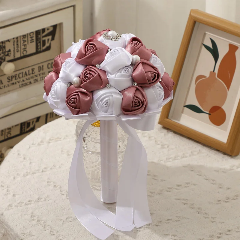 باقة الزفاف الكلاسيكية، ترتيب الأزهار الخالدة، مثالية لتصوير الزفاف، تضيف الأناقة في يومك الخاص! #2