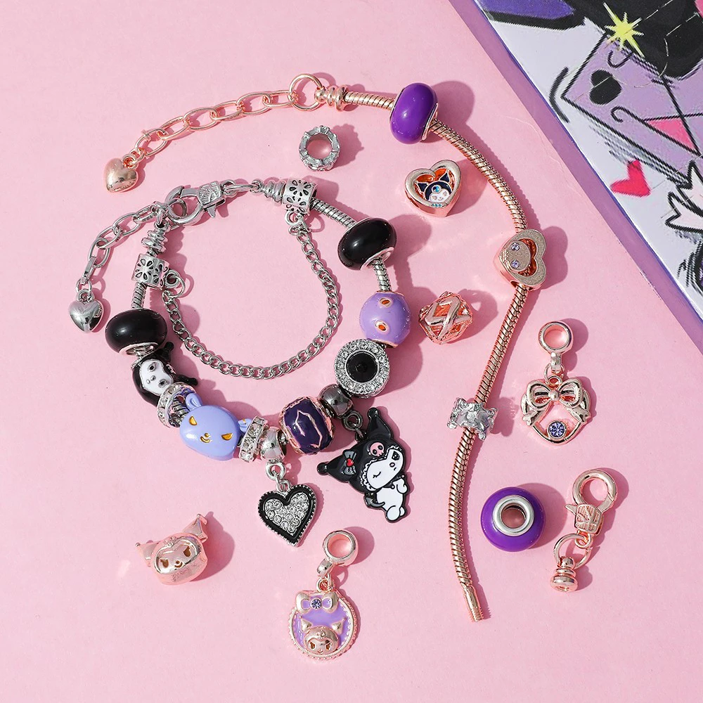 Dessin animé Sanrio Kuromi mignon avent Surprise boîte aveugle bricolage breloques classiques Figure accessoires pour fille cadeau d'anniversaire