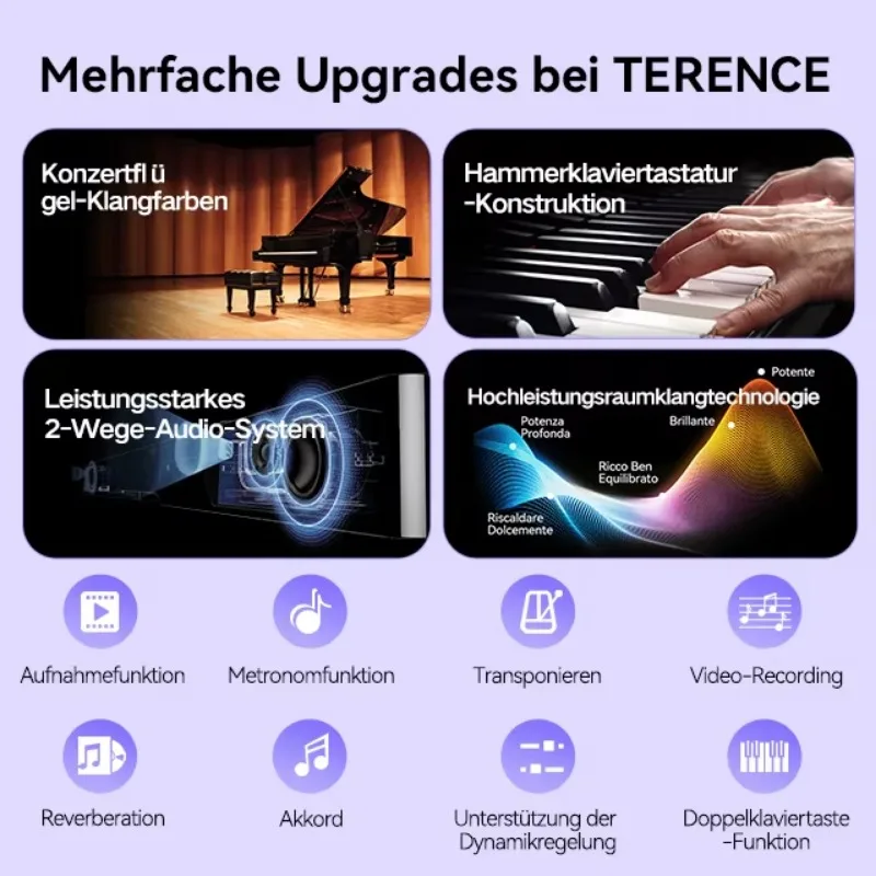 88 Key Portable Digital Piano, Foldable Electronic Keyboard Piano For Home Practice