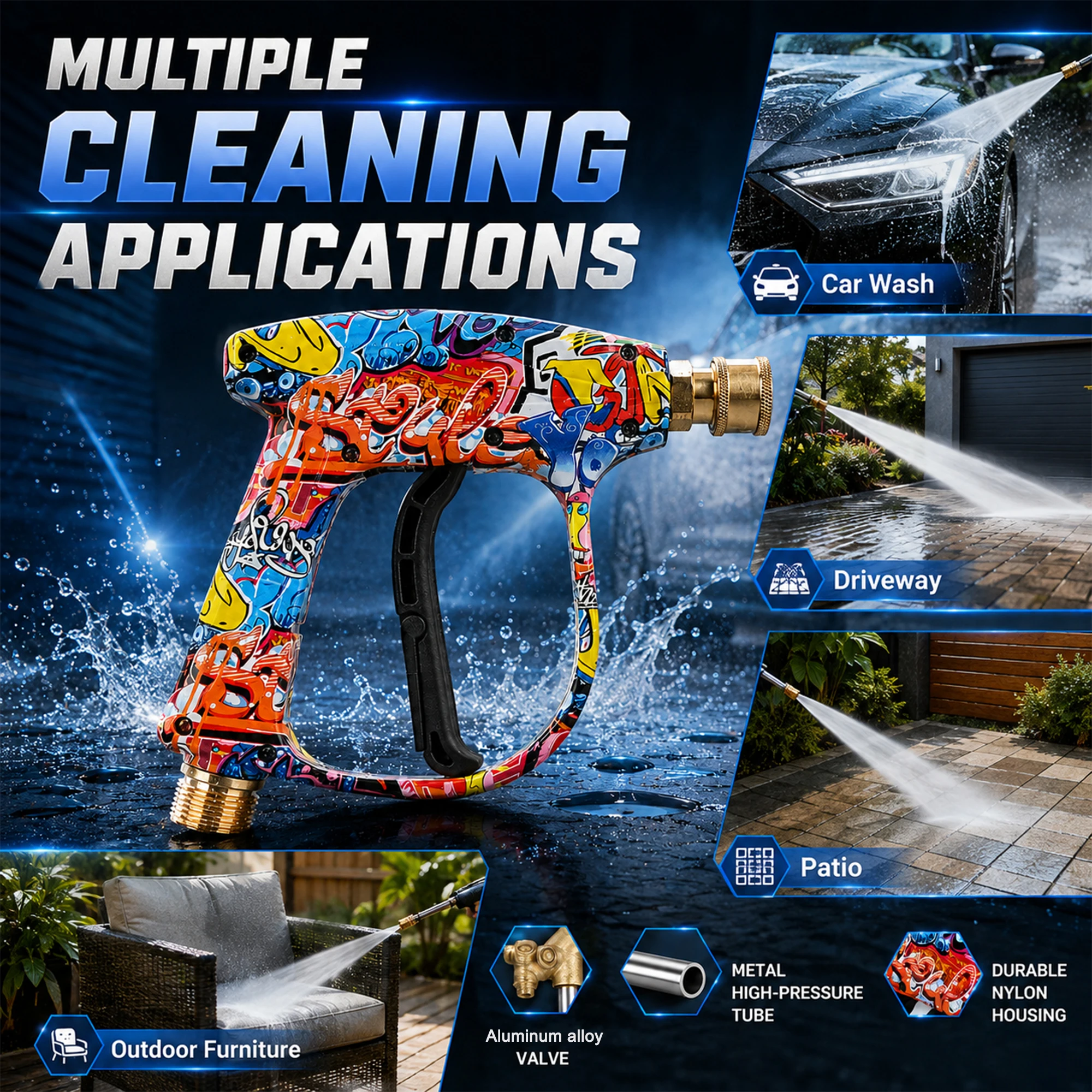 Graffiti high-pressure washer gun, 1/4