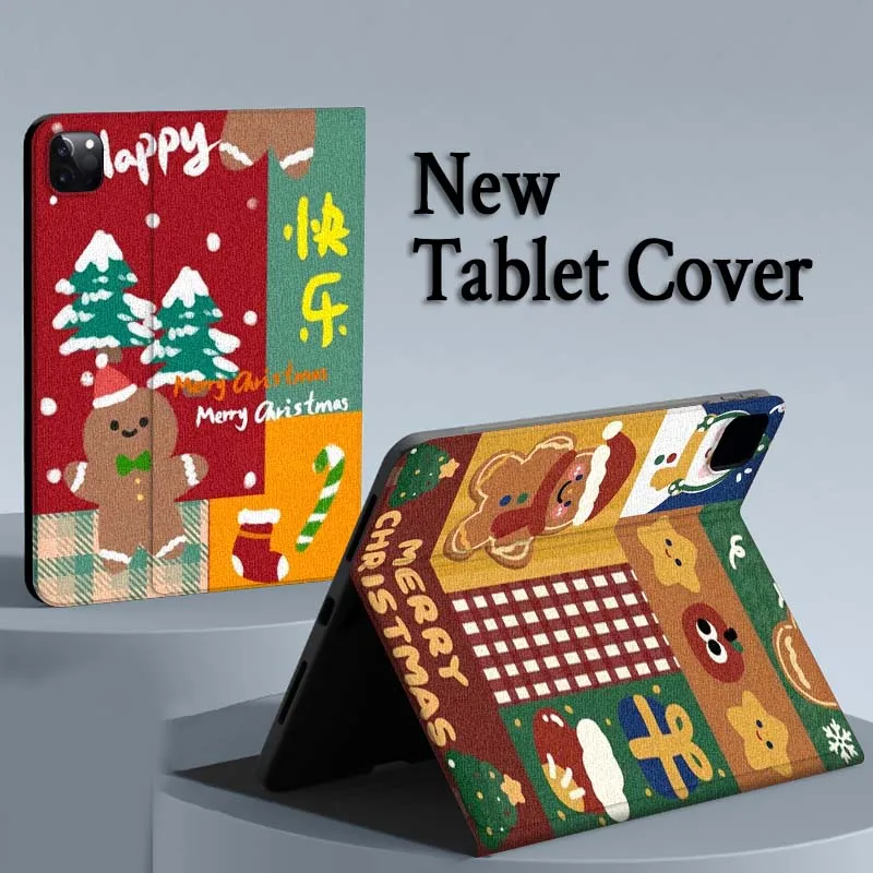 

Christmas themed illustrations Case For iPad Air Mini Pro 7 6 5 9.7 11 10.5 12.9 Automatic Sleep/Wake Tablet