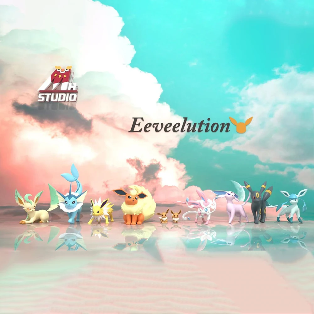 

Масштабная модель Mh Eeveelution Pokemon Eevee, набор моделей Vaporeon Jolteon Flareon Espeon Umbreon Leafeon Glaceon Sylveon, фигурка