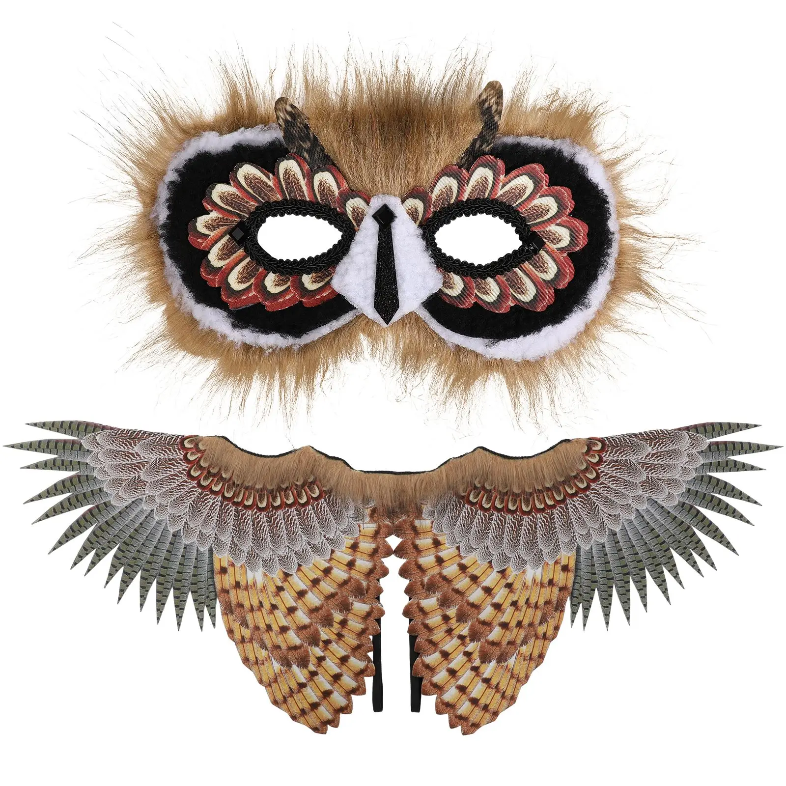 

1 Set Owl Wings Mask Animal Owl Costume Set Stage Performance Prop Kids Toy Party Favors Bird Owl Party Cosplay Costume Props