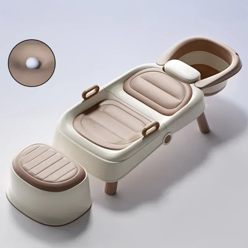 Sillón de Plástico para Lavacabezas, Económico, para Salón de Belleza, Spa, Cama para Tratamientos Capilares, Lavabo Profesional para Maquillaje y Lavado de Cabello, Mueble de Salón