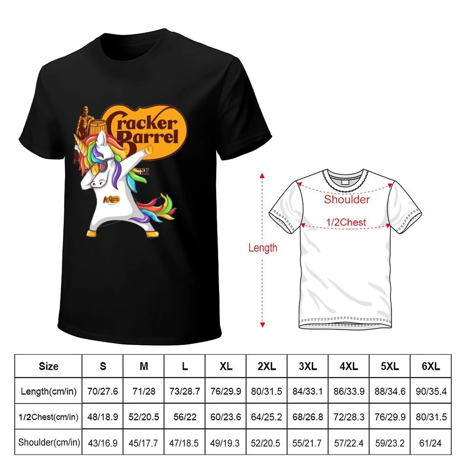 Dabbing Cracker Barrel Unicorn T-Shirt t shirts cotton 100% T-Shirt