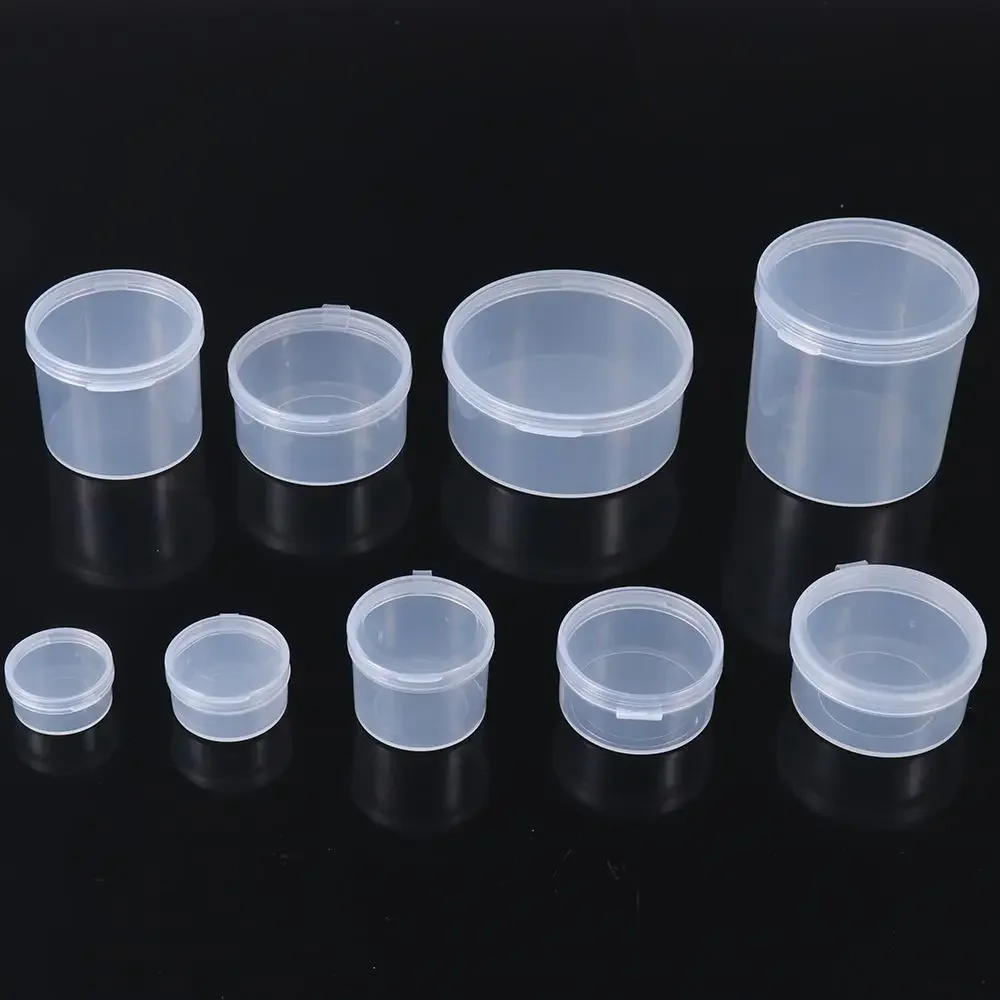 HOT Small Round Clear Plastic Beads  Box Small Items Crafts Hardware  Container Case Jewelry Organizer Case 1Pc