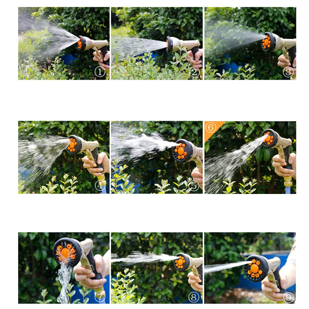 

Multi-Function Handheld Zinc Alloy Lawn Water Nozzle 9 Functions Durable Garden Hose Car Wash Accessories Lawn Wash Water