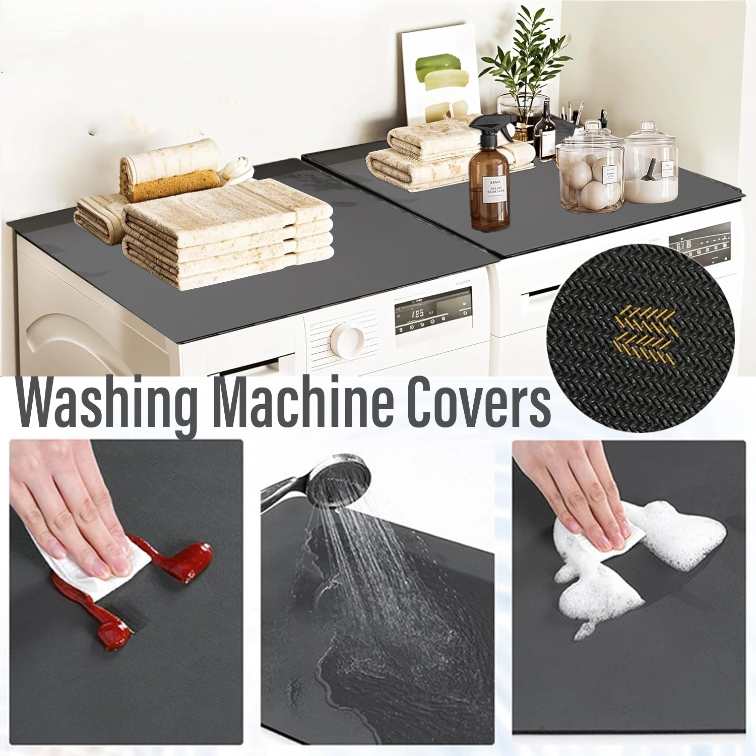 

Washing Machine Covers Dust-proof Water-absorbent Protective Floral Fashion Bedside Cupboard Portable Dust-cover Home Decoration
