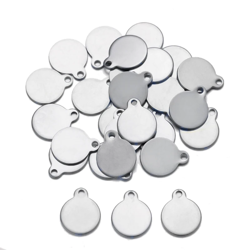 10pcs/lot Round Blank Tag Pendant For DIY Necklaces Bracelets Earring Charms Jewelry Making Accessories Supplies Crafts Findings