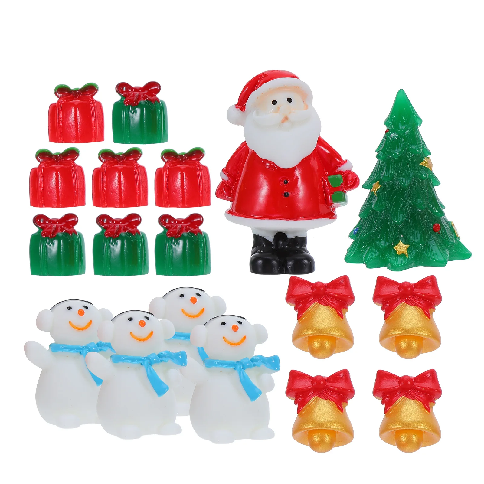 

1Set Christmas Micro Landscape Ornament Multi Function Mini Resin Decorations for Xmas Tabletop Garden Holiday Theme Decoration