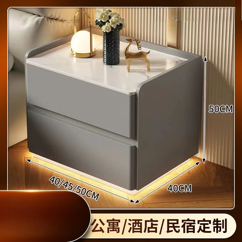 

Rock slab bedside table Solid wood two pumping apartment B & B Hotel