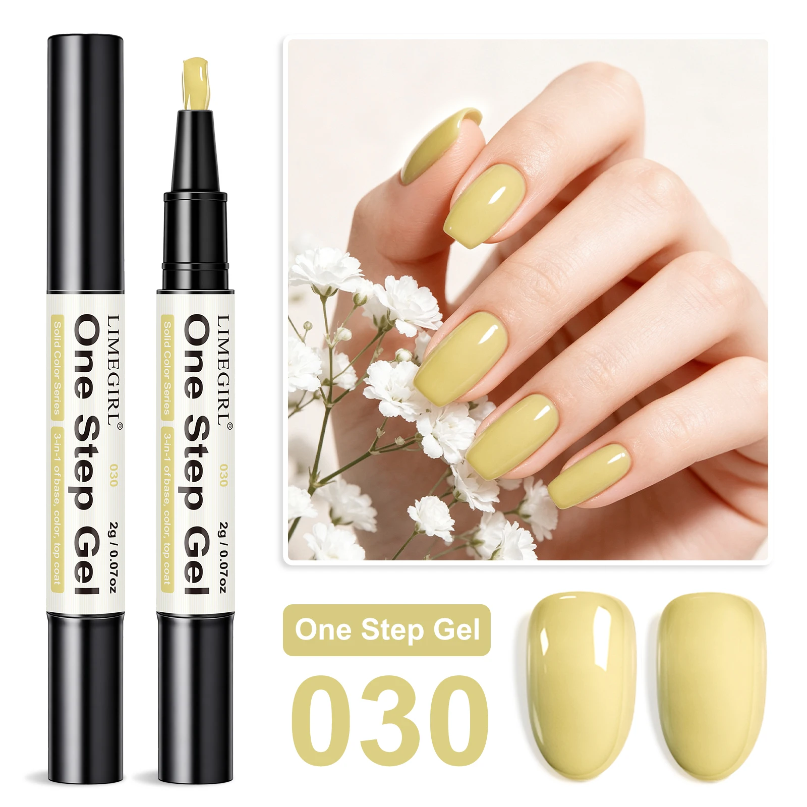 LIMEGIRL 48 Farben Gel-Nagellackstift, 3-in-1-Gel-Nagellack, schnell trocknender, langlebiger Graffiti-Malpinsel für Reisen im Freien