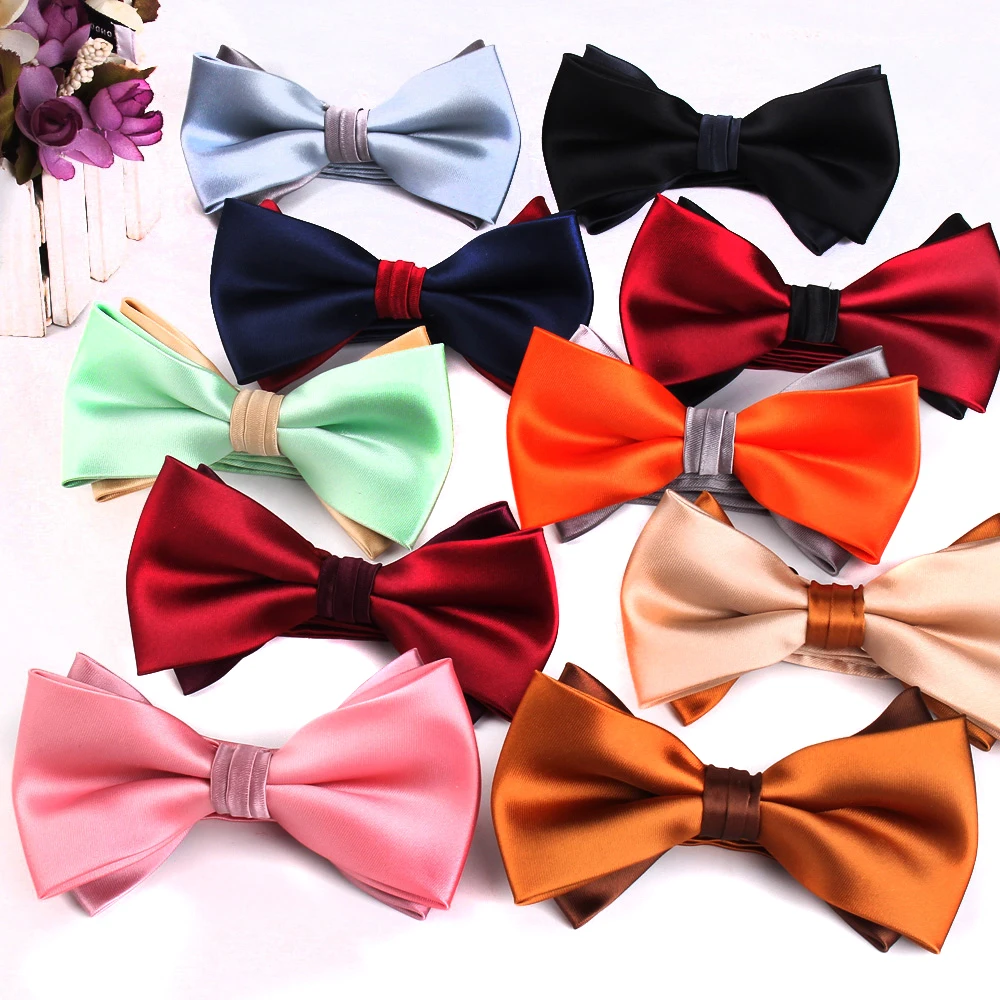 Satin Weave Bow Tie For Men Adult Multicolor Bow Ties For Business Wedding Butterfly Suits Cravats Bowties For Groomsmen Gifts