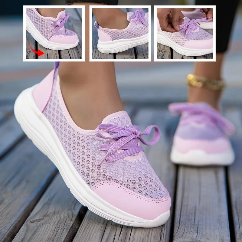 

MAEDEF women's shoes Sport Flats Sneakers Breathable Mesh Lightweight Non Slip Comfortable Walking Shoes Fashion Women Sneakers