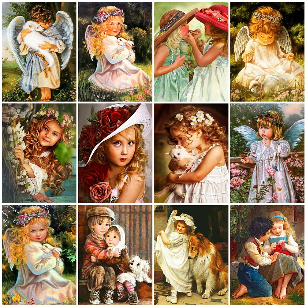 5D Diy Diamond Painting Norse Cherub Full Rhinestones Embroidery Mosaic Art Cross Stitch Kits Home Decor New Arrivals 2023