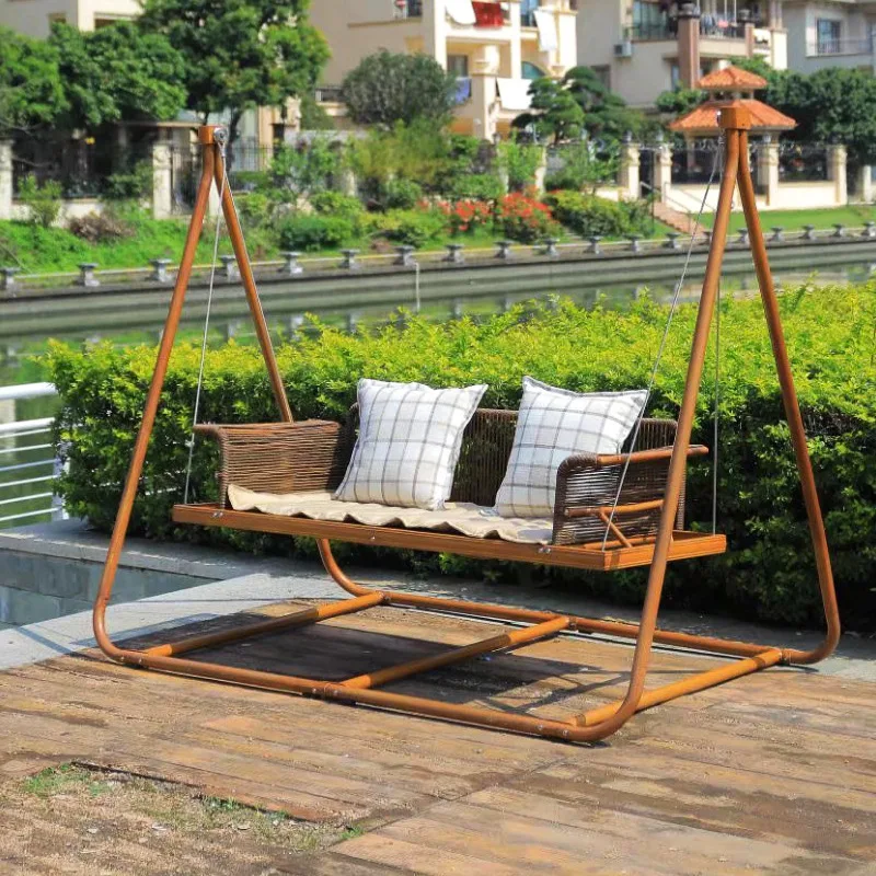 Outdoor Swing Rocking Chair Courtyard Hanging Rattan Cradle Household Lazy Cradle Balcony Hammock