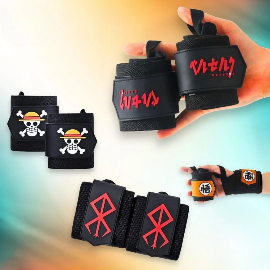 One Piece Naruto Berserk DRAGON BALL Demon Slayer Gym Sports Weight Lifting Wrist Wraps Wristband Training Straps Protector view 3