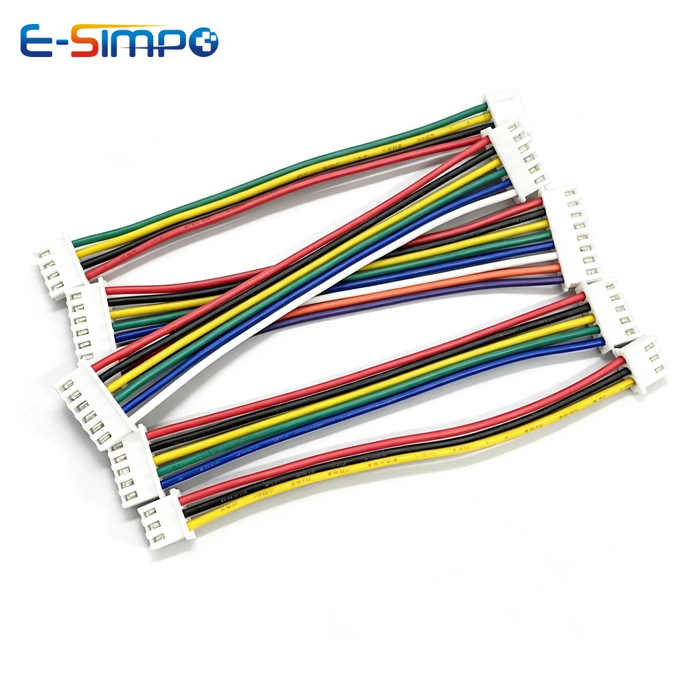 50pcs XH2.54 Terminal Wire A2501 2P 3P 4P 5P 6-12P UL1007 22AWG 10-50cm Single/Double Electronic Power Plug Cable Wiring Harness