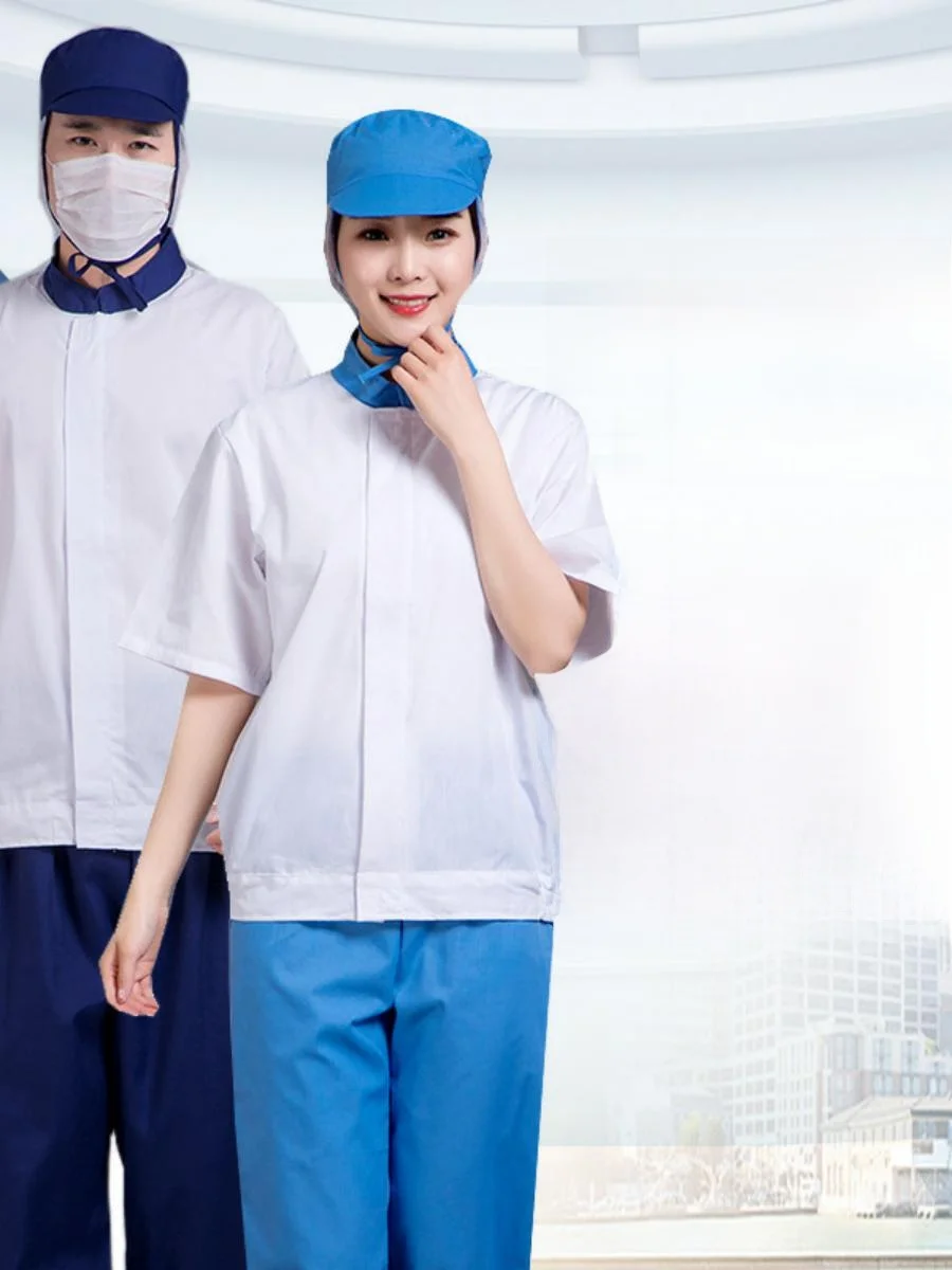 

Men's Work orm ort Sve Hooded Stand Collar Printed Logo Food Service Clothing Breathable Moisture ng Summer Suit