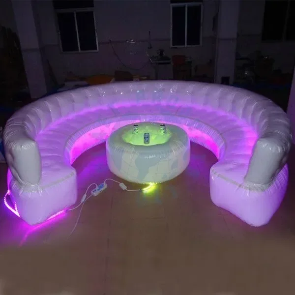 Giant Inflatable Furniture Air Lounge Sofa With LED Lamp
