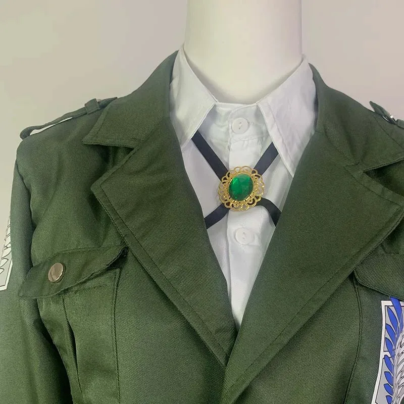 Shingeki No Kyojin Freedom Legion Green Cloak Cosplay Cape مع قلادة لمحبي الرسوم المتحركة