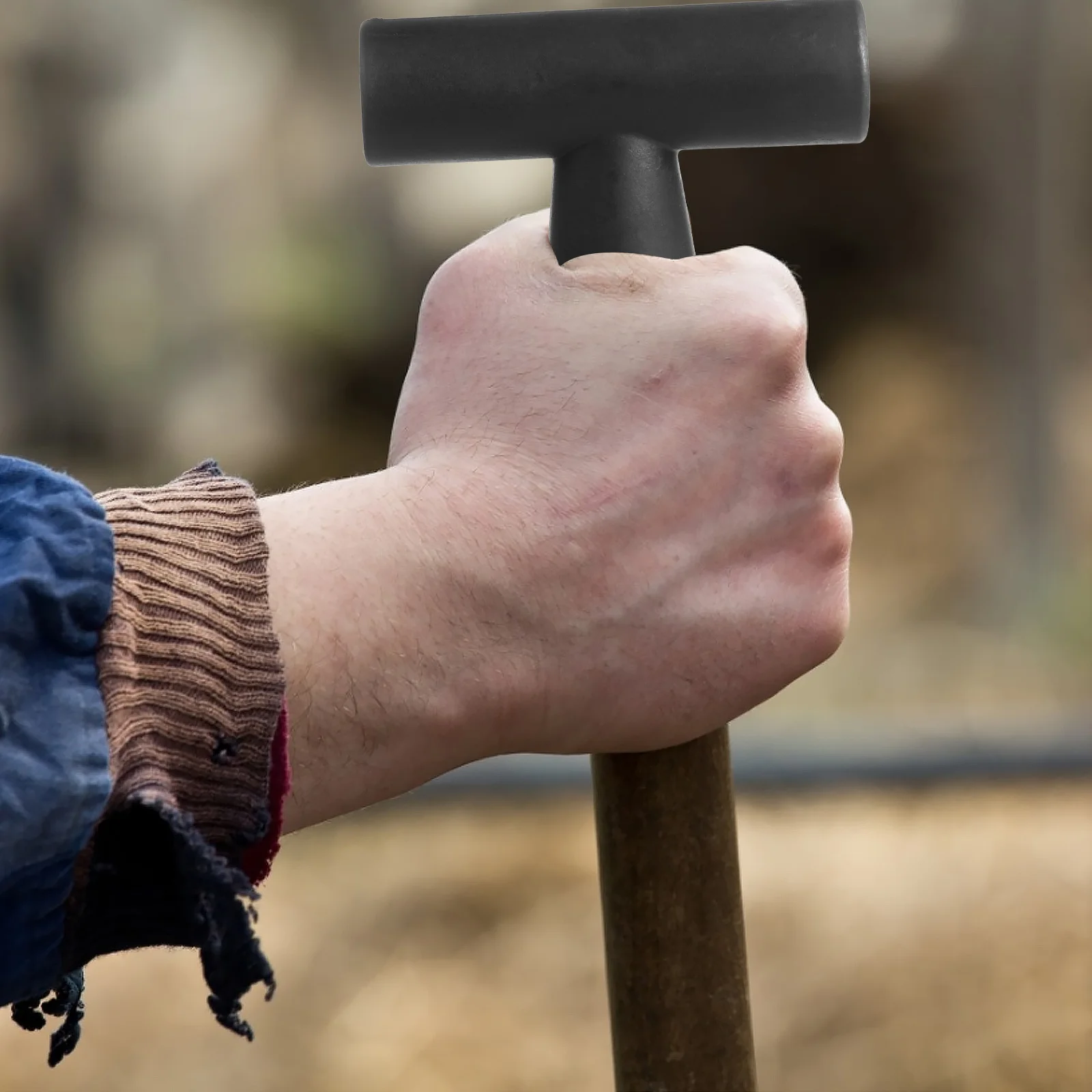 2 قطعة مقبض مجرفة على شكل حرف T بديل قبضة بلاستيكية شديدة التحمل لأداة شوكة الأشياء بأسمائها الحقيقية تصميم مريح سهل التركيب #4