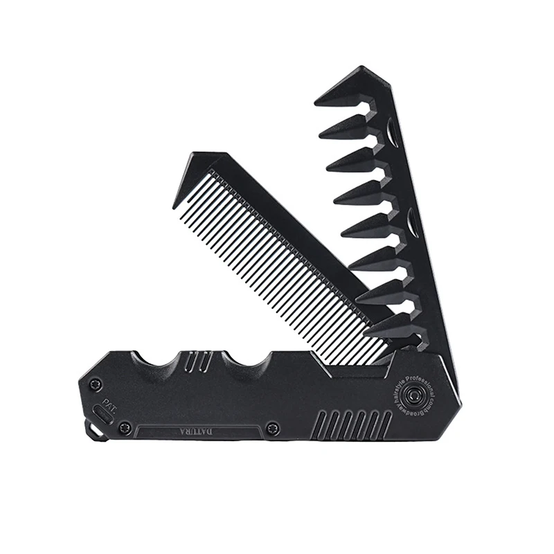 Multifunctional Portable Plastic Folding Pocket Combs Barber Men Oil Head Beard Combs Hair Styling Wide Tooth Combs