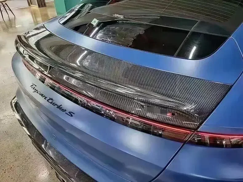 

REAL CARBON FIBER Car REAR WING LIP TRUNK SPOILER Body Kit FOR Porsche Taycan 2019 2020 2021 2022 2023