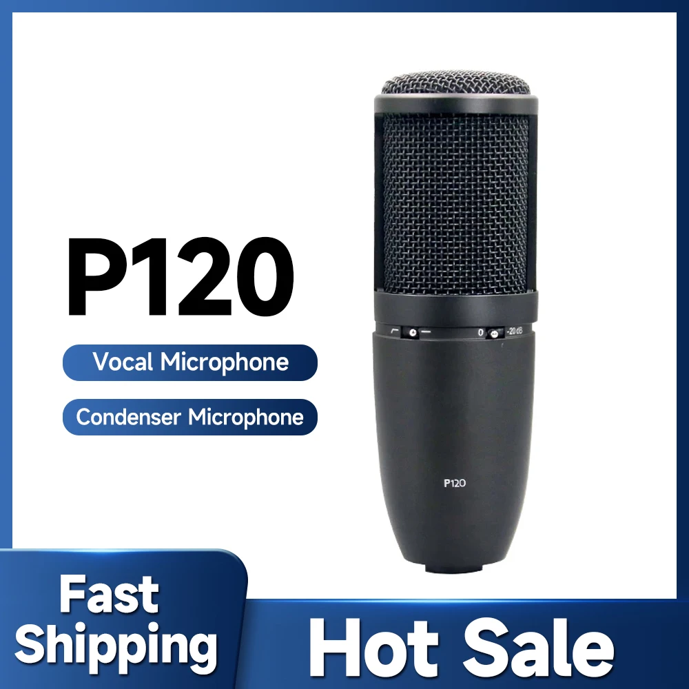 

P120 High-Performance General Purpose Recording Microphone,Noise Cancellation Condenser mic with Mute, Gain, Podcast, YouTube