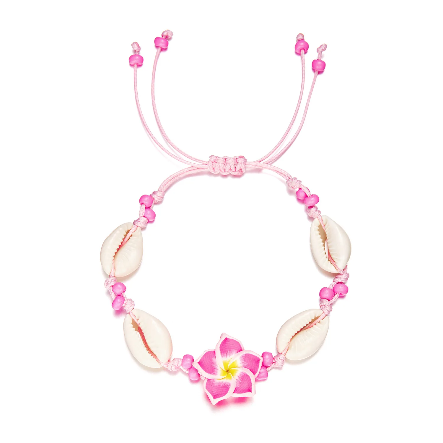 Luau Accessories Lovely Anklet Hawaiian Plumeria Bracelet Beaded Tropical Flower Bracelet For Beach Parties Hawaii Trip