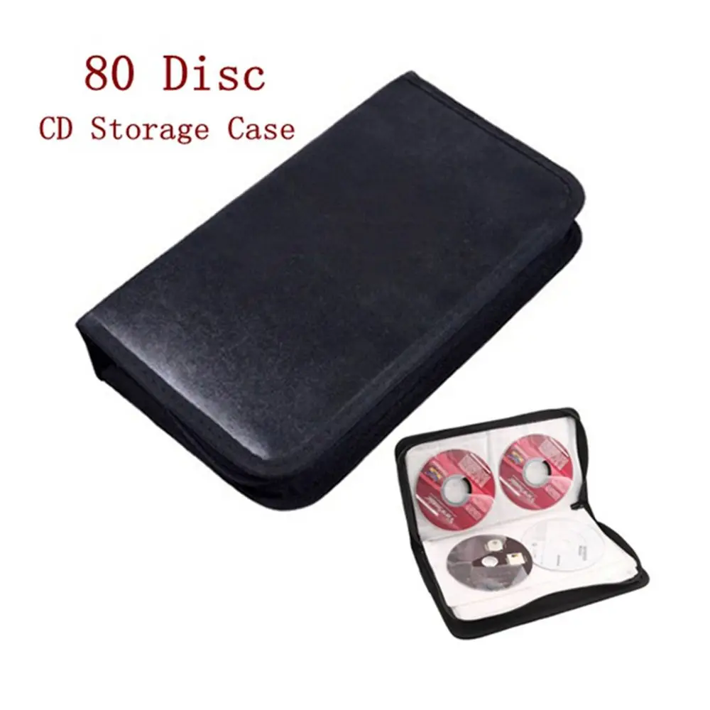 PU Portable Carry Pouch Binder Storage Case Faux Leather Organizer Disc Wallet Box Carry Bag