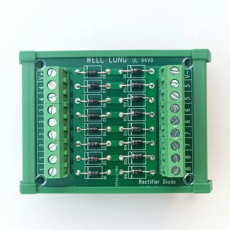 DIN Rail Mount 1N4007 Diode Array Module Board 1 Amp 1200VDC