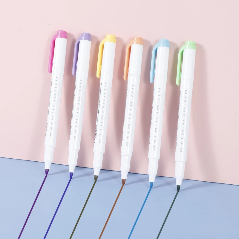 5 قطع من أقلام التحديد ذات الرأس المزدوج ذات قيمة عالية المظهر للملاحظات والرسم الخشبي والورق والحجر واللوازم المدرسية الفنية