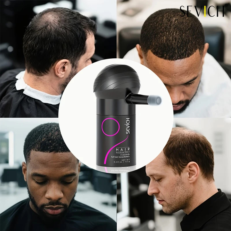 Sevich Hair Fiber Set 12g: Men's Natural Hair-Dense Fibers for Balding Areas, Fills Part Lines, Includes 12g Fiber Powder