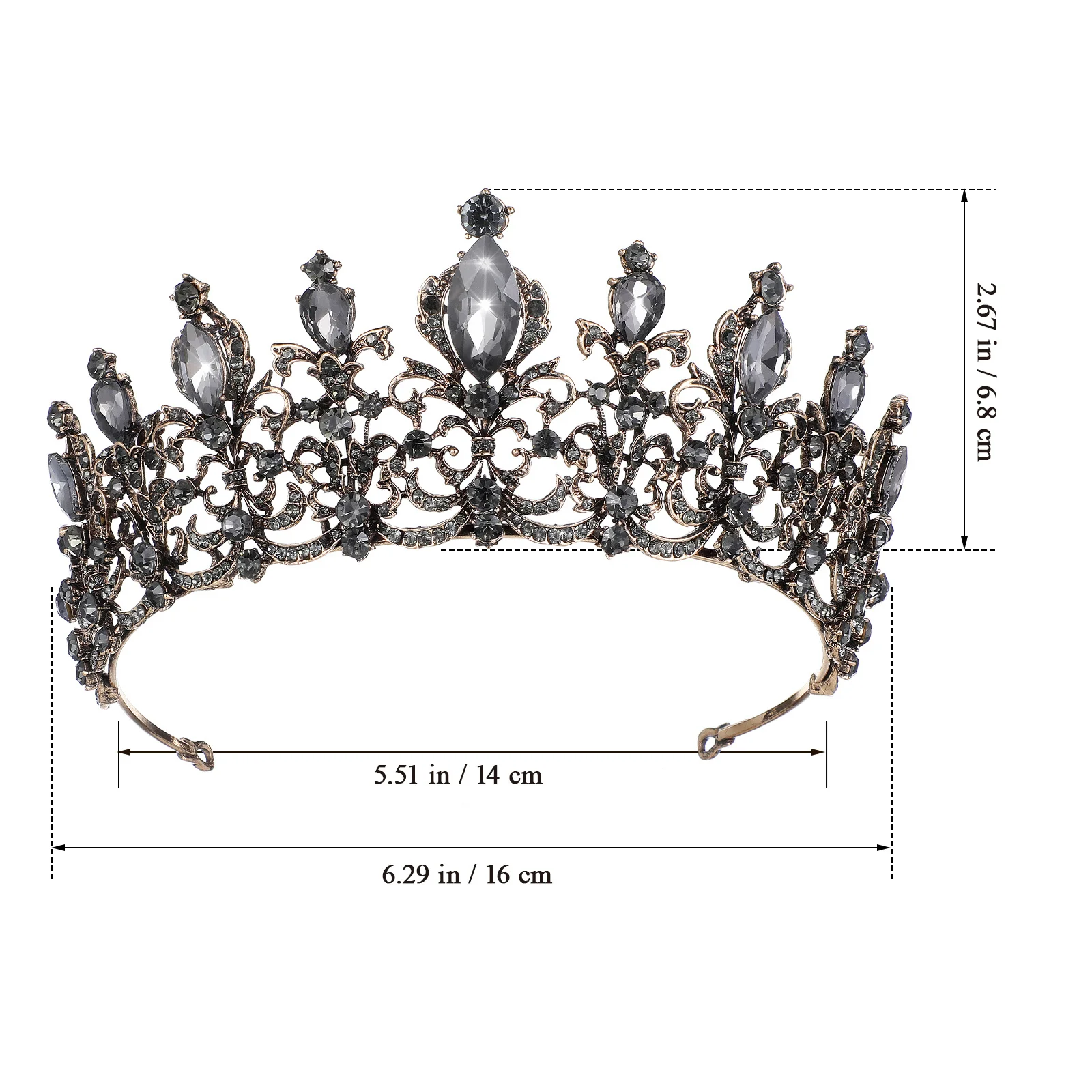حجر الراين تاج الزفاف خمر الزفاف خوذة غطاء الرأس اكسسوارات للنساء هالوين حفل زفاف تاج #2