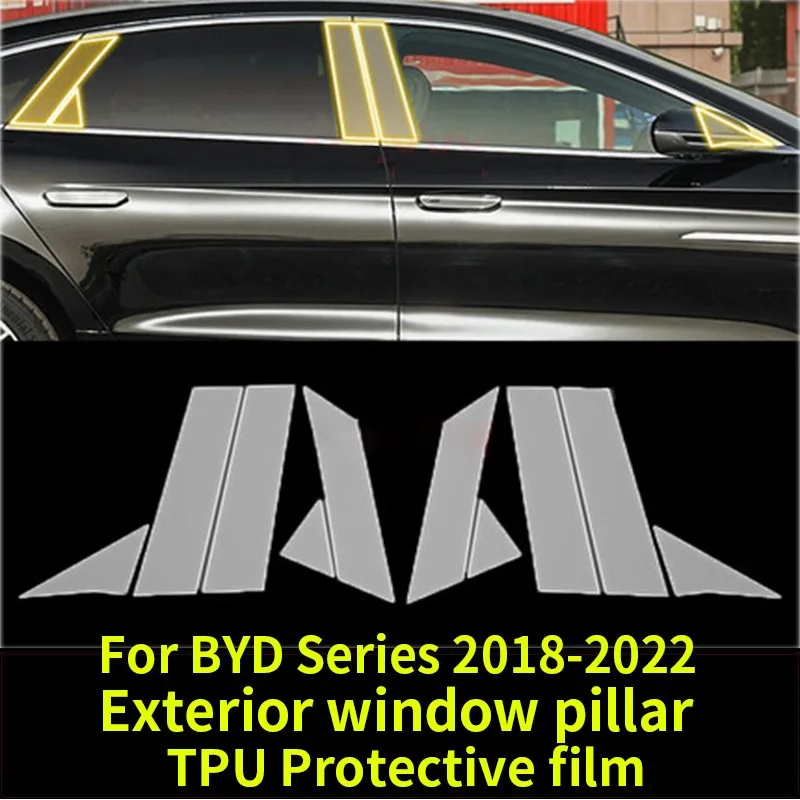 

For BYD Han EV 550KM SONG EV TANG EV QIN PLUS 2022 Car Exterior Automobile Pillar Anti-scratch TPU film protect Protective Film