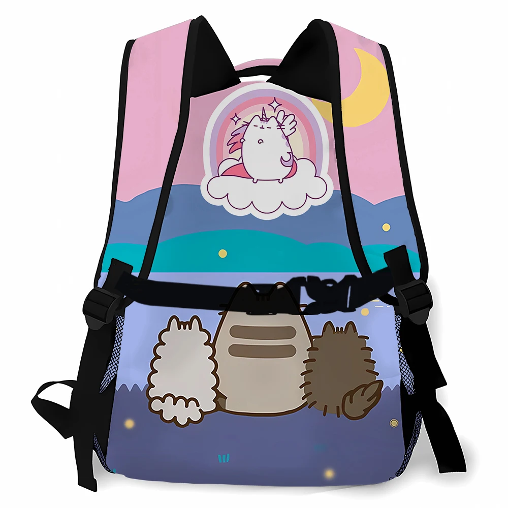 Fat Cat Pusheens Student Knapsack Cartoon Printed Harajuku Fashion Teenage School Supplies Bags Girl Cute Womens Office Backpack