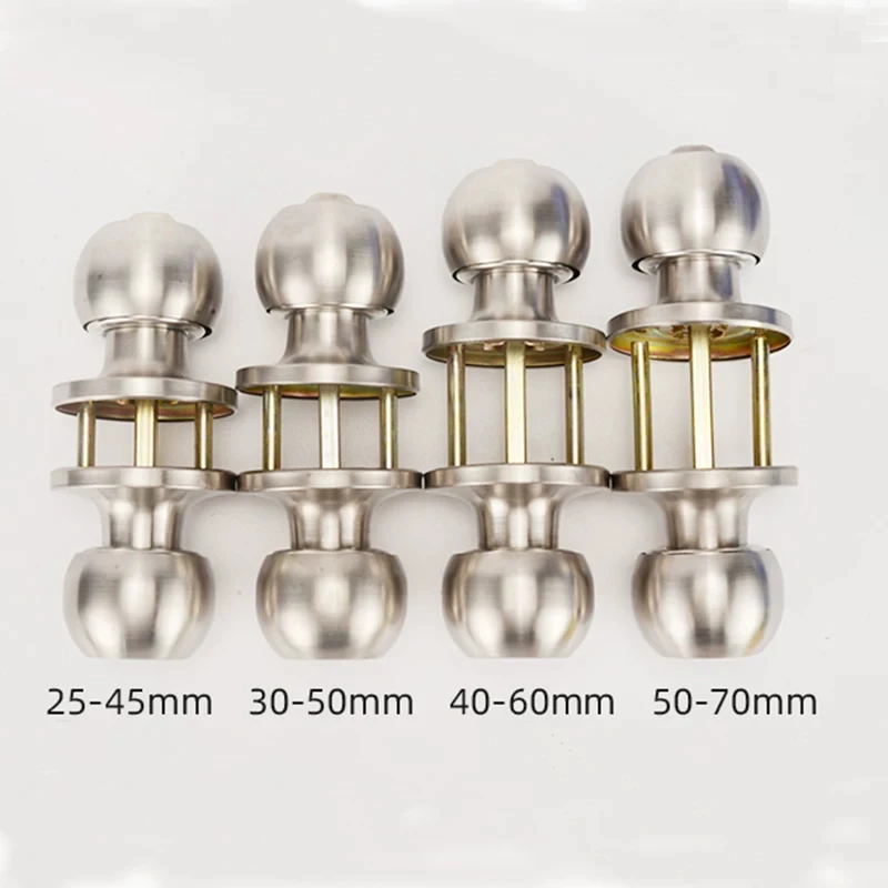 1PCS Universal Three-Rod Ball Lock for Home Use Plastic Steel Door Aluminum Alloy Bathroom Door Round Ball Three-Rod Lock