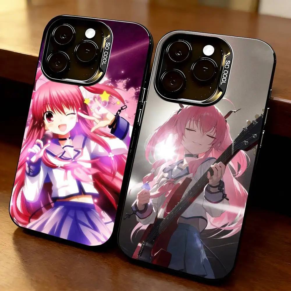 

Anime Angel Beats Y-Yui Phone Case For iPhone 17,16,15,14,13,12,11 Plus,Pro Max,XS,Colorful Silver Black Cover
