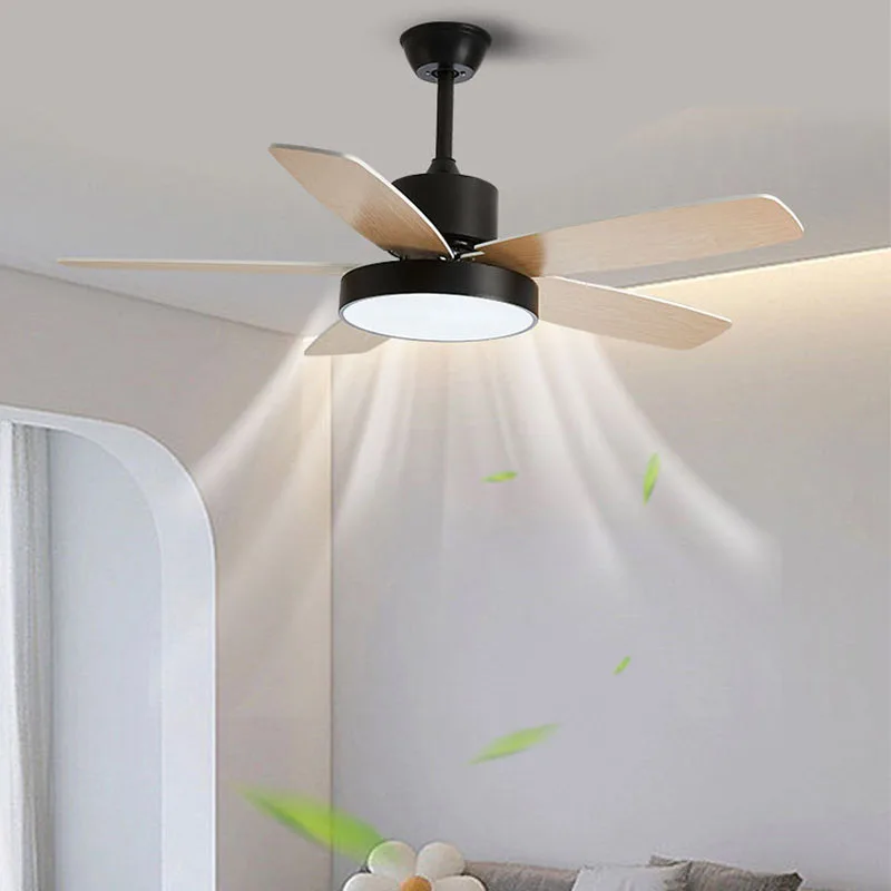 

Потолочный вентилятор, 42 дюйма, 48 дюймов, с деревянными лопастями, с дистанционным управлением, для столовой, спальни, современный потолочный вентилятор, светодиодные вентиляторы