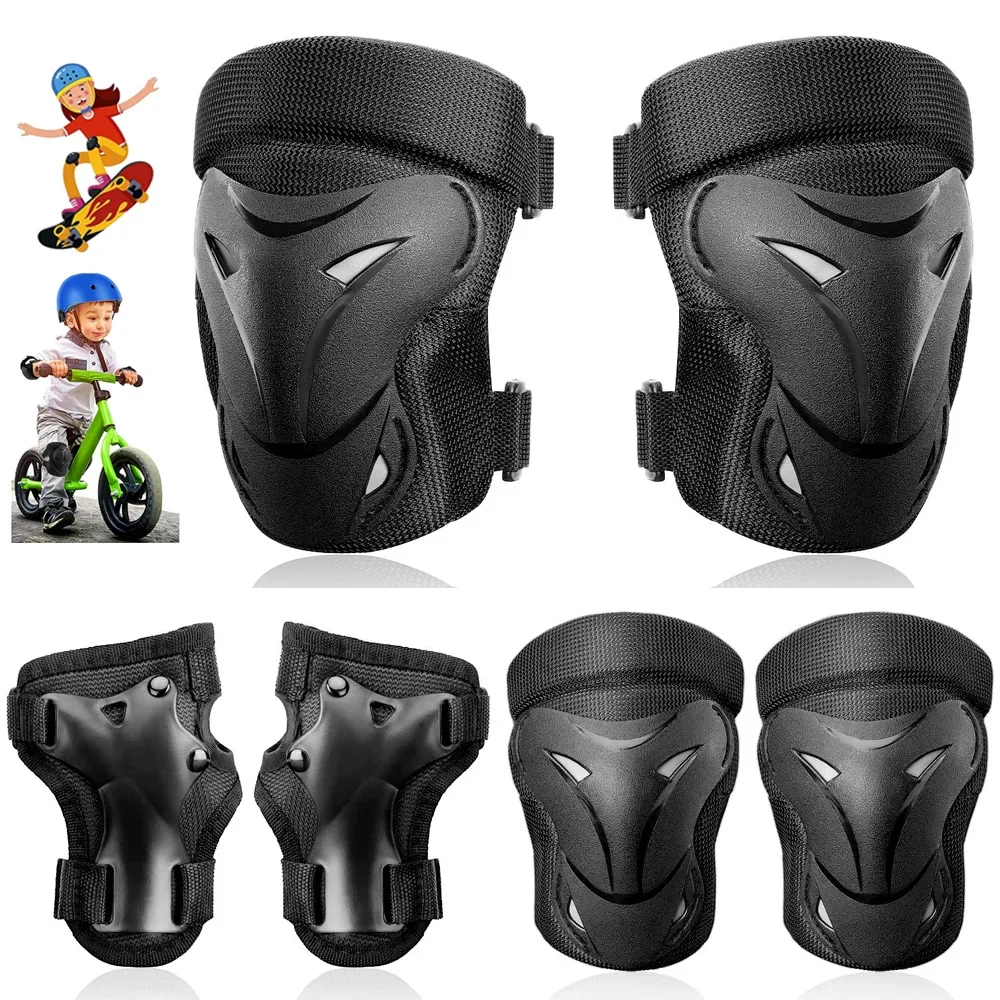 Kids Youth Adults Knee Elbow Wrist Pads Outdoor Multi-Sport Protective Gear Set for Roller Skating Cycling Skateboarding Scooter