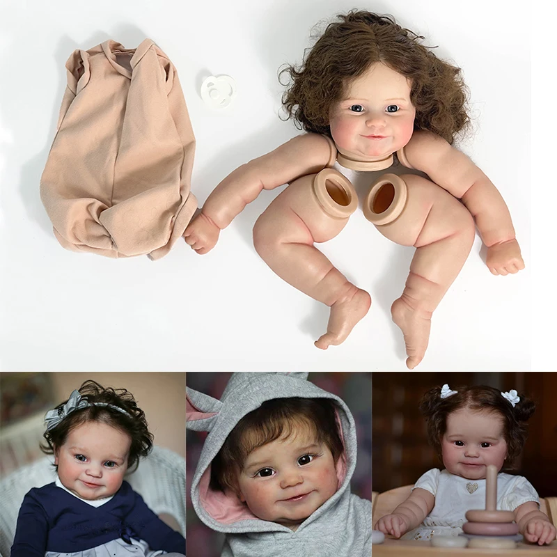 24inch Already Painted Kits Maddie Lifelike Baby Reborn Doll Parts with Body and Rooted Hair Muñeca Kit Bebe Reborn